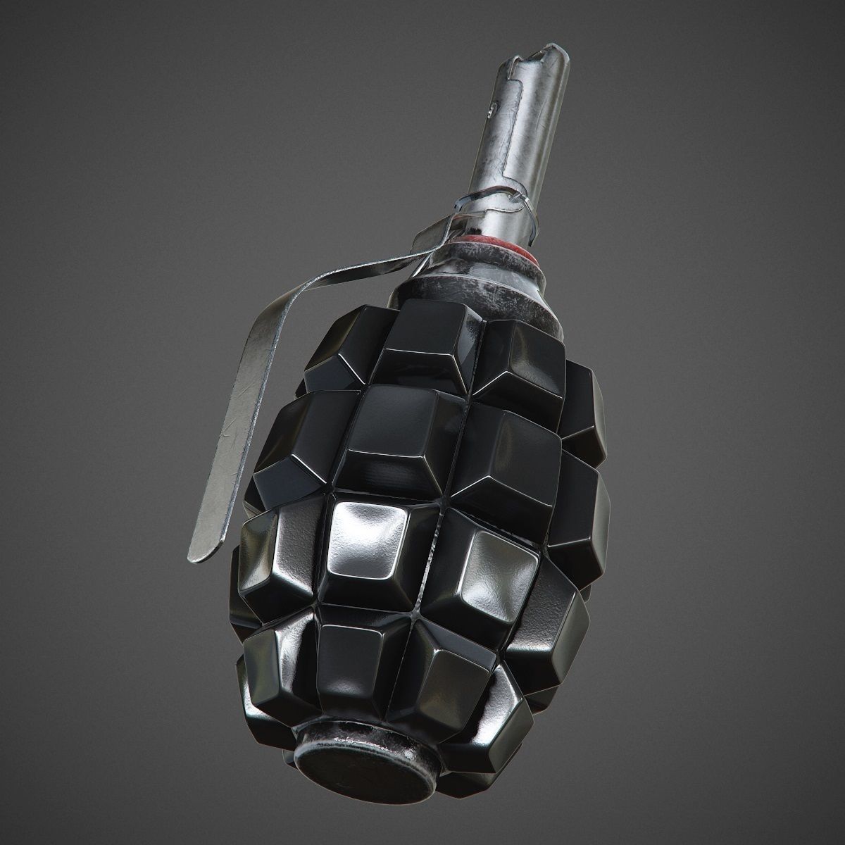 Grenade F1 with Keyboard Buttons PBR 3D model_9
