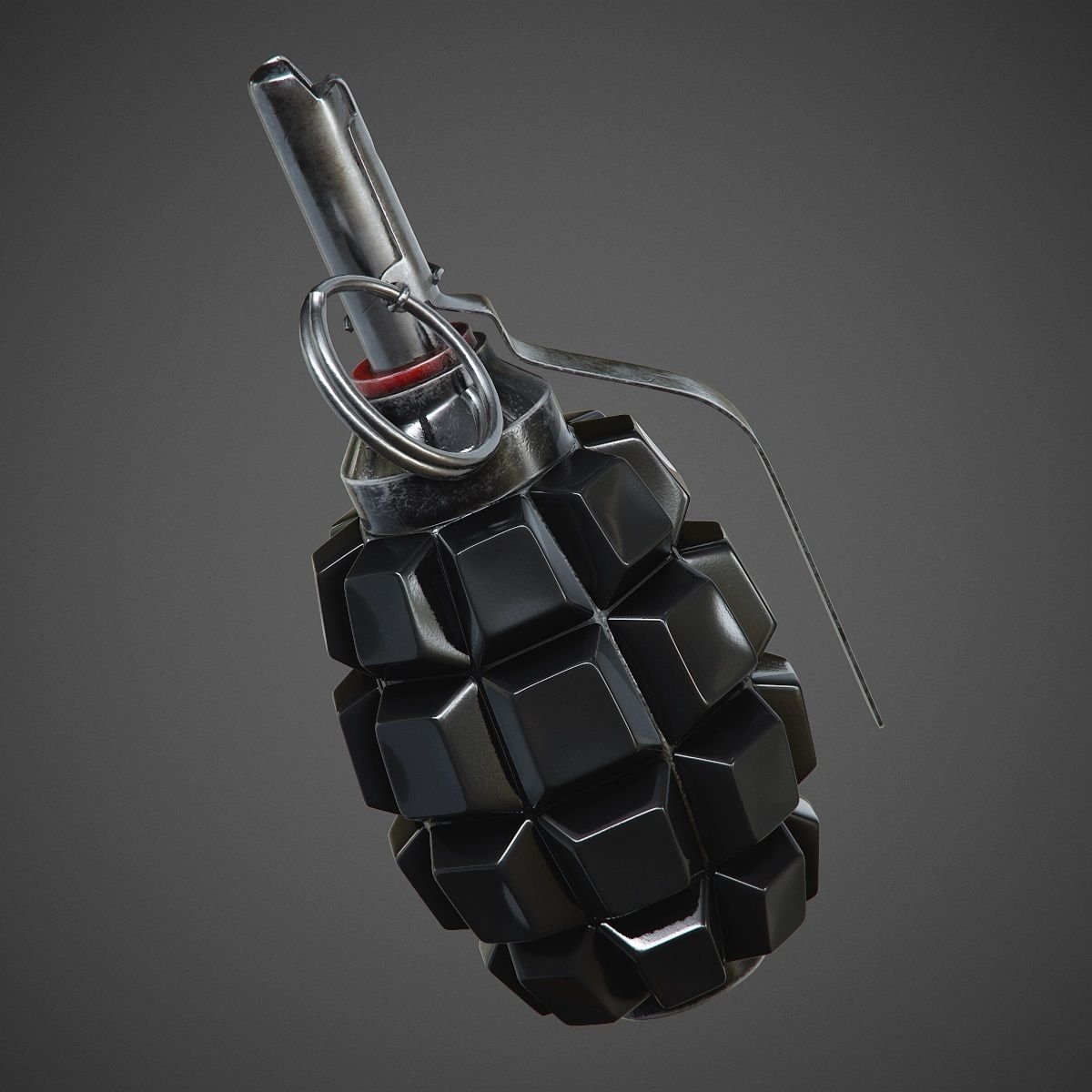 Grenade F1 with Keyboard Buttons PBR 3D model_7