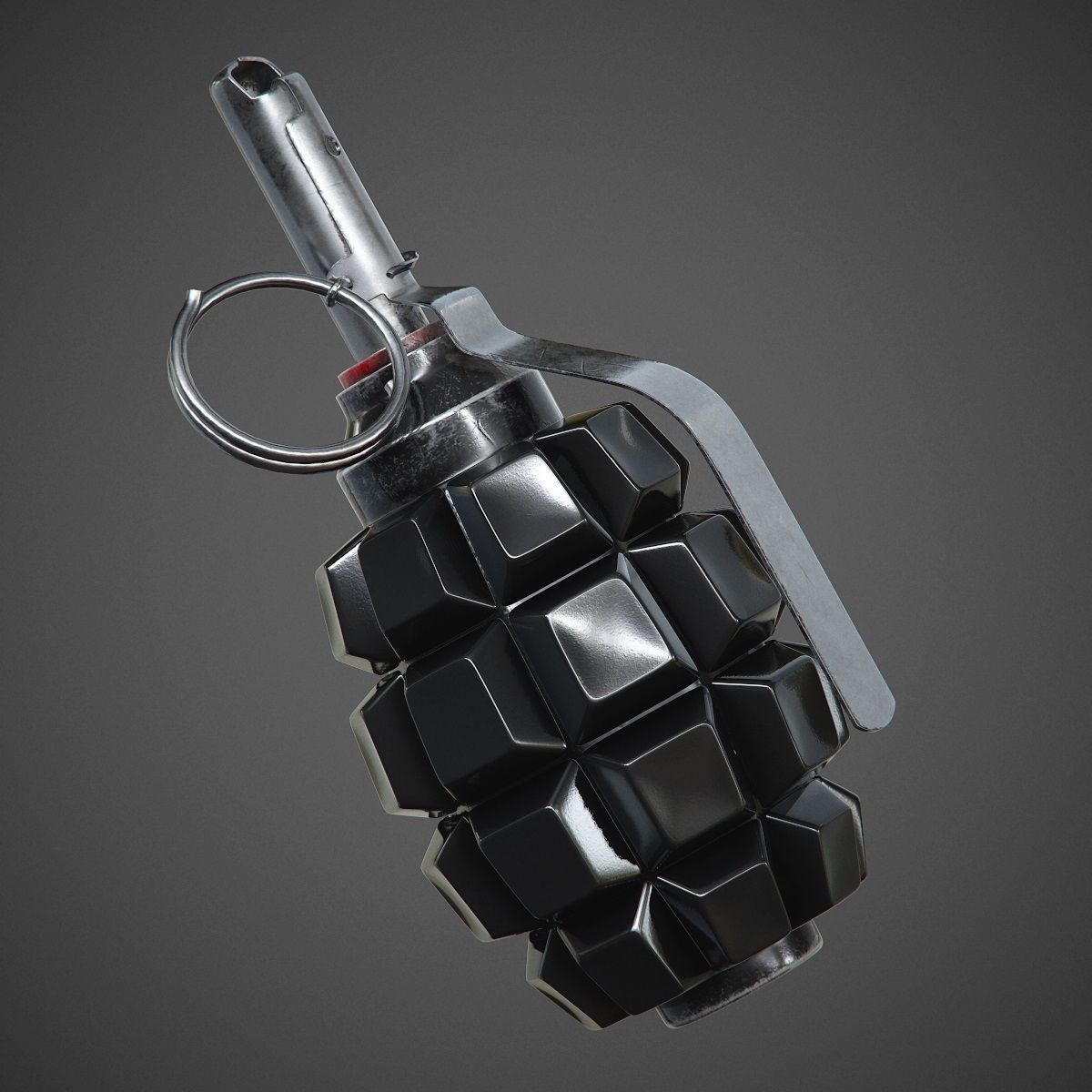 Grenade F1 with Keyboard Buttons PBR 3D model_1