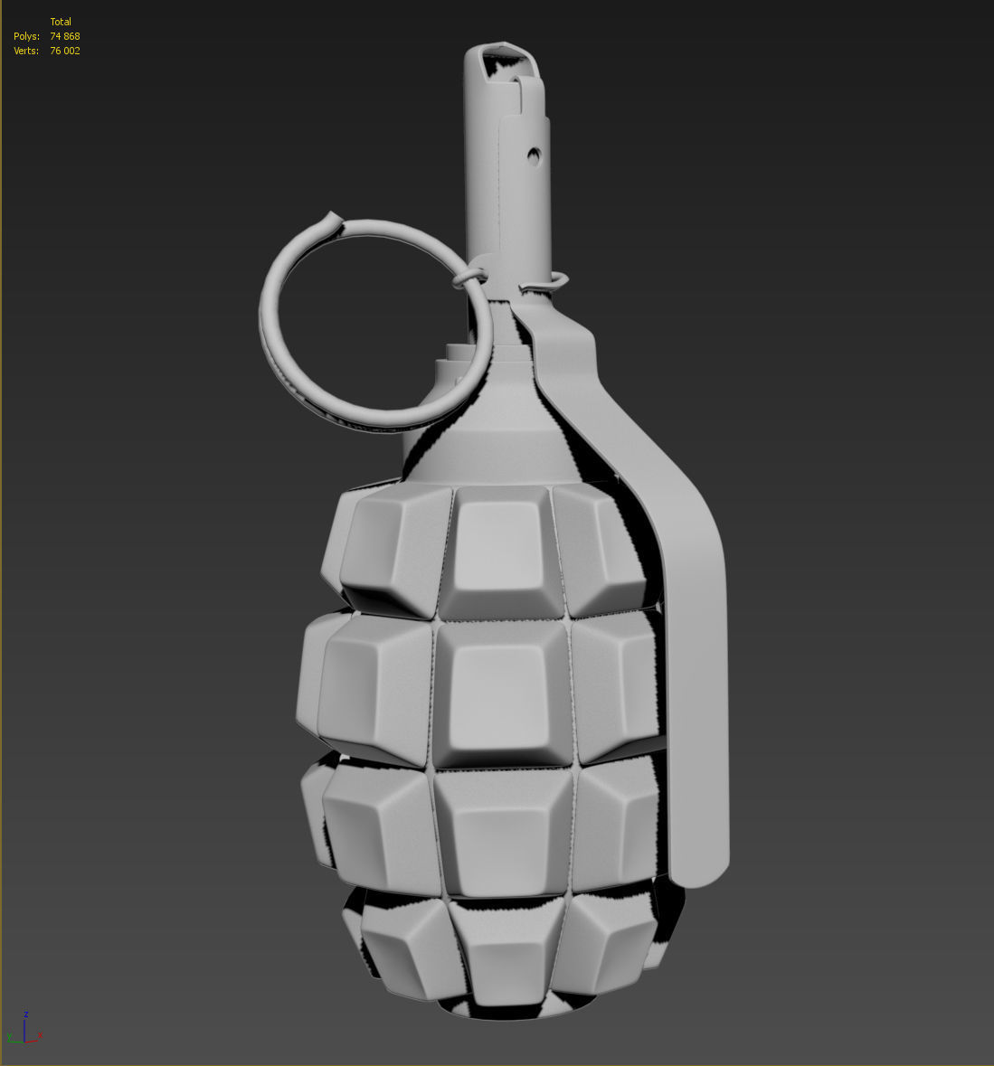 Grenade F1 with Keyboard Buttons PBR 3D model_5