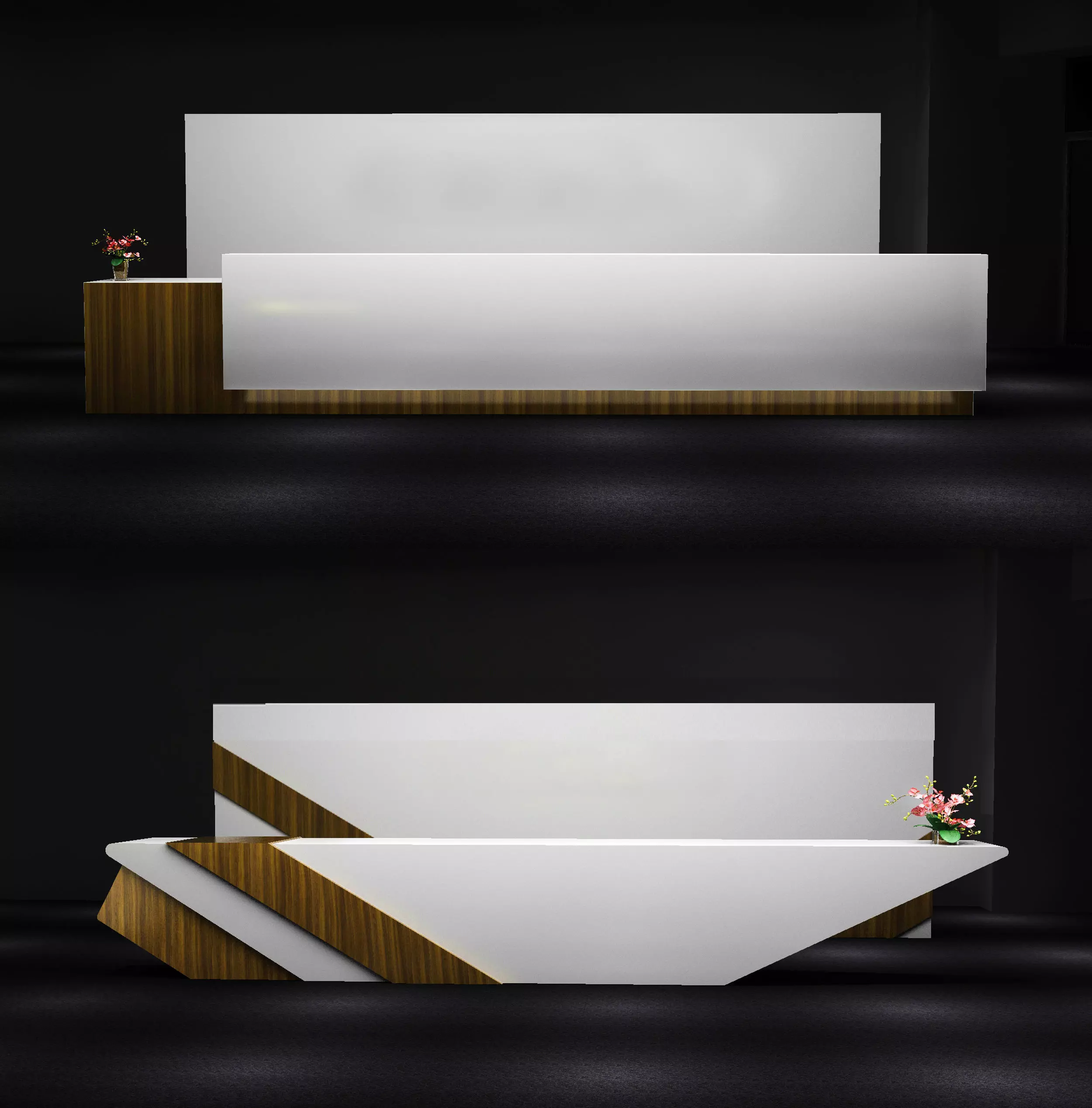 Reception Desk Low-poly 3D model_0