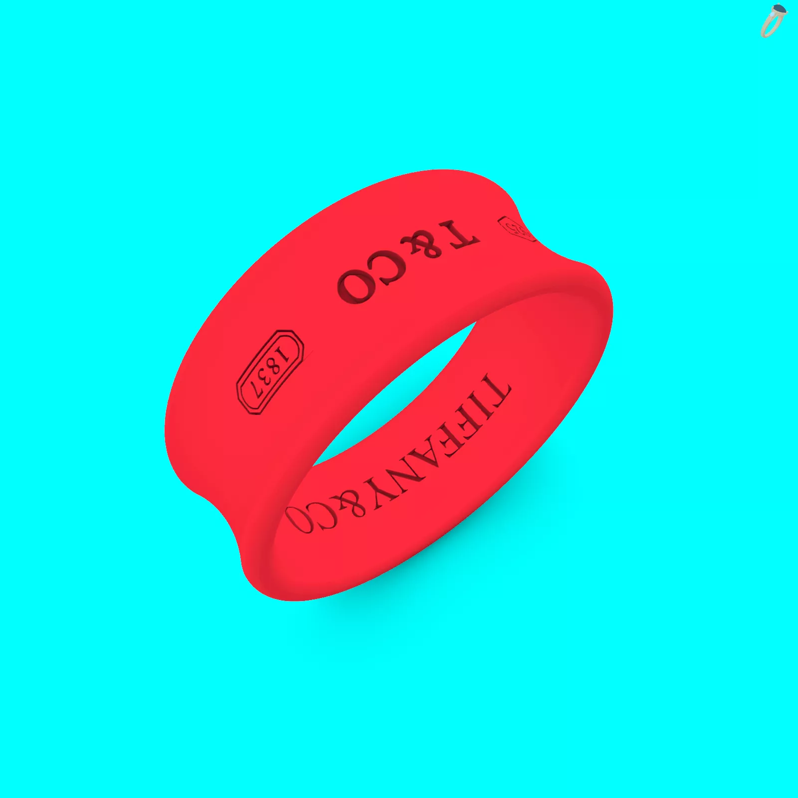 tiffany 1837 ring 925 3D print model