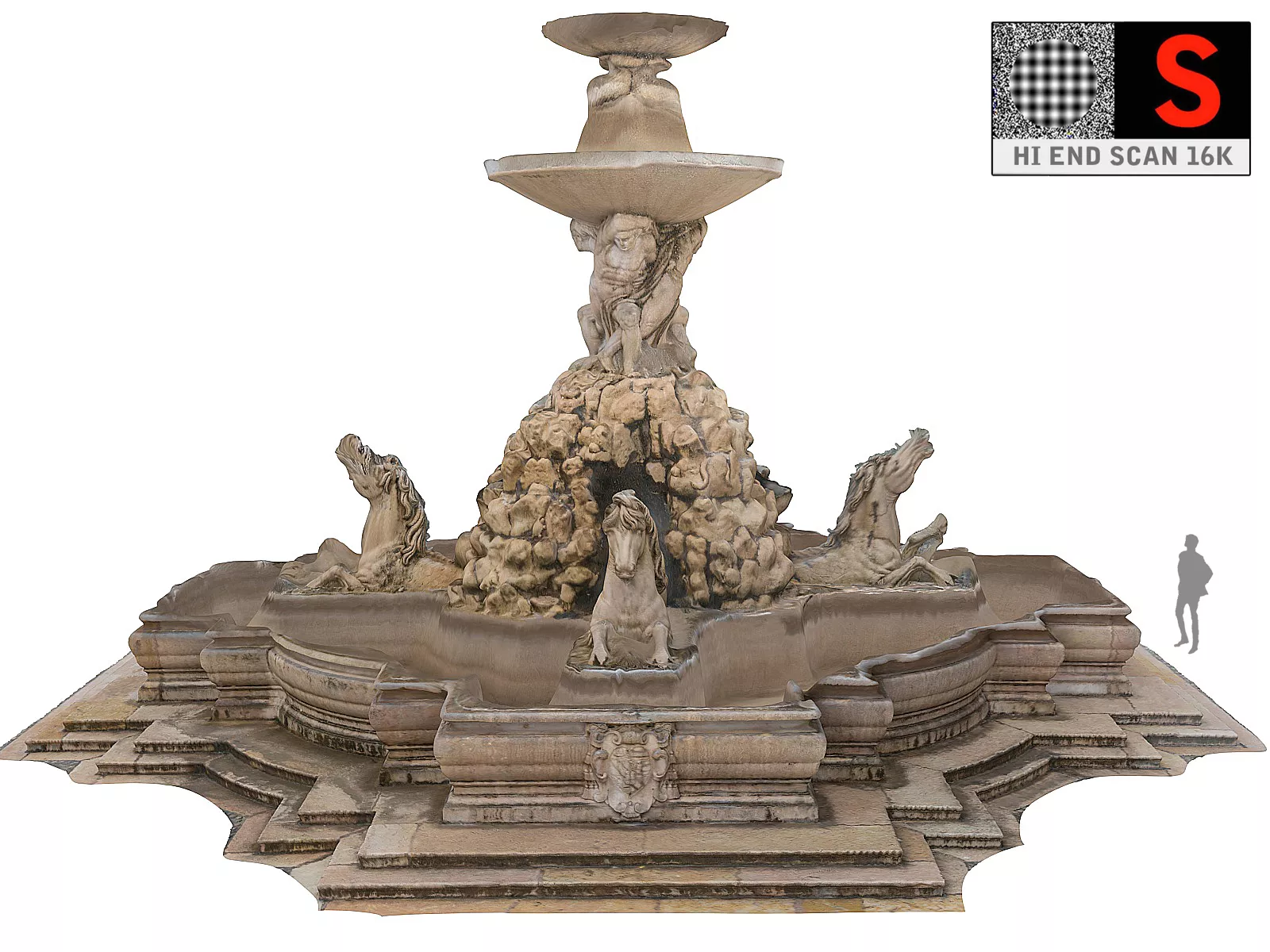 Salzburg Fountain Low-poly 3D model