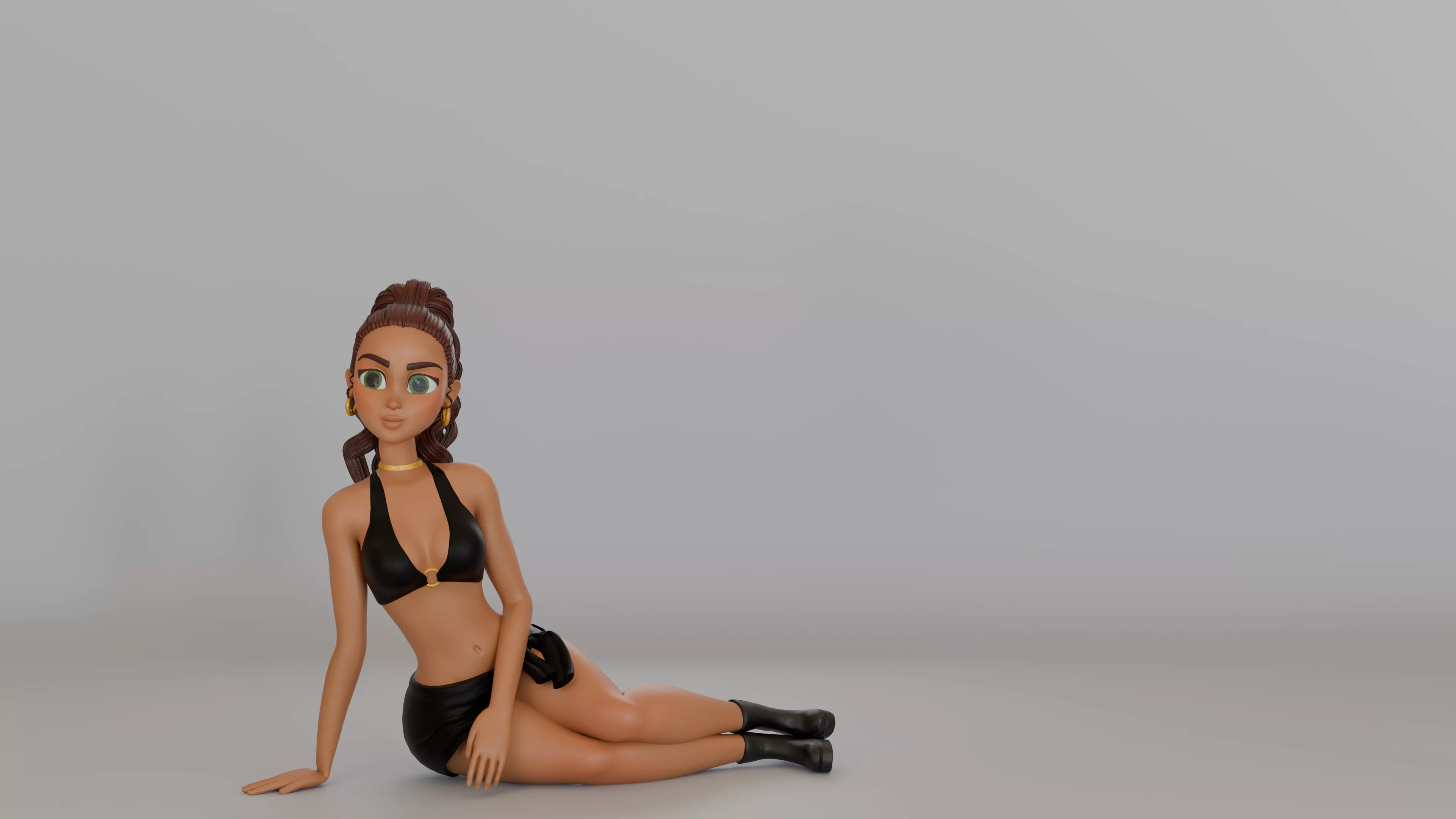 Stylized Female Character Rigged Blender Character 3D model