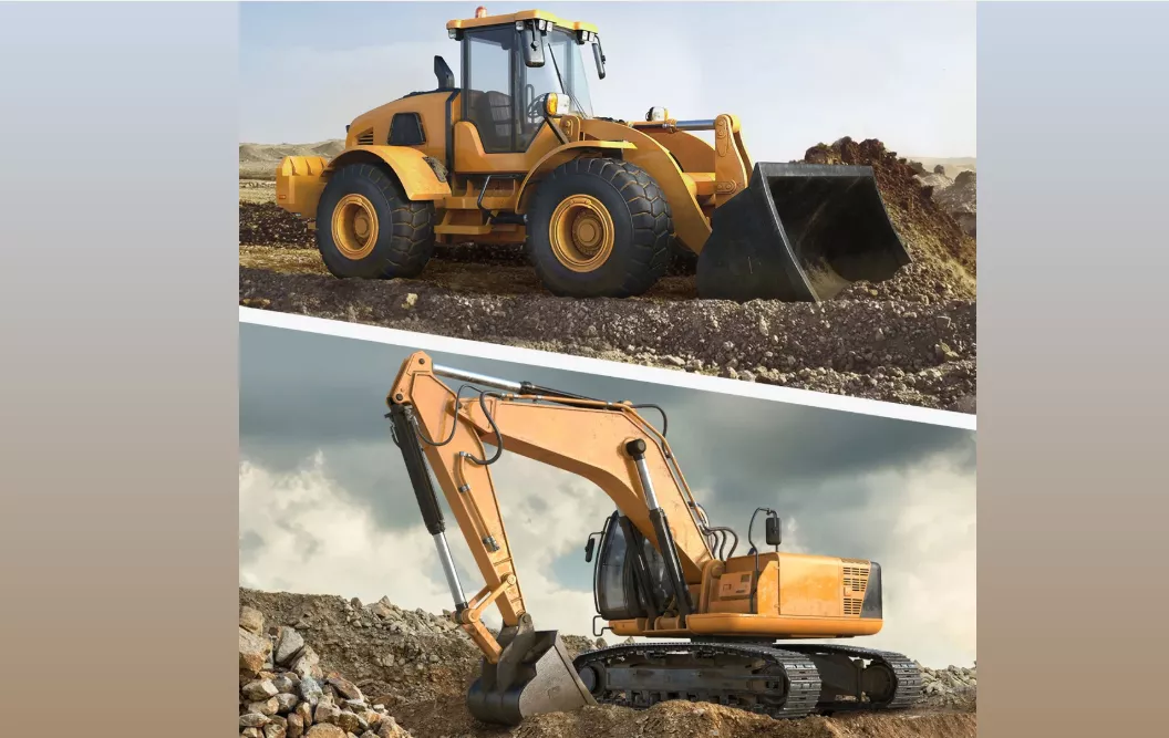 Heavy Construction Machinery RIG Collection 8K PBR 3D Model Pack