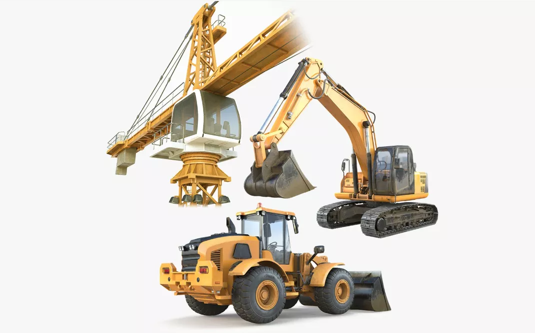 Heavy Construction Machinery Collection 8K PBR 3D Model Pack