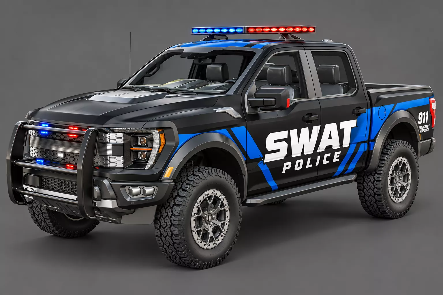 SWAT Police SUV Tactical Law Enforcement 4x4 Game Ready Low-poly 3D model