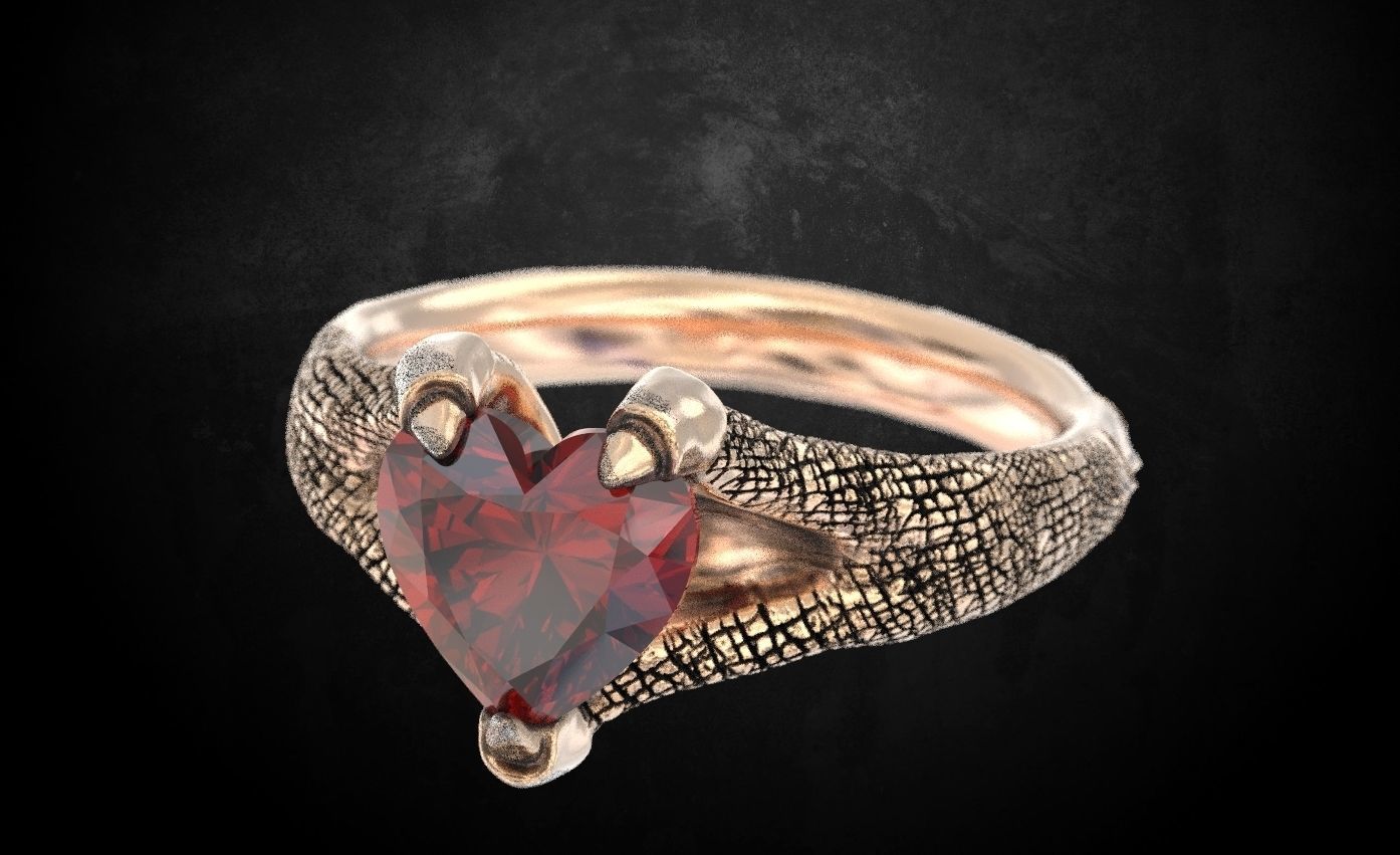 Dragons claw ring 130 3D print model_5