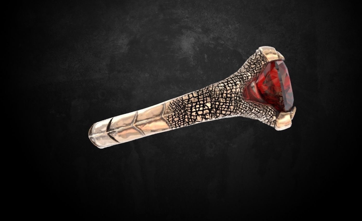Dragons claw ring 130 3D print model_3