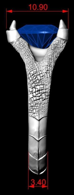 Dragons claw ring 130 3D print model_10