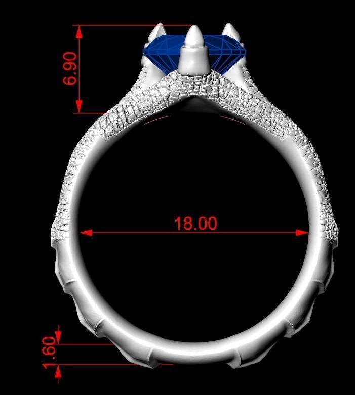 Dragons claw ring 130 3D print model_9