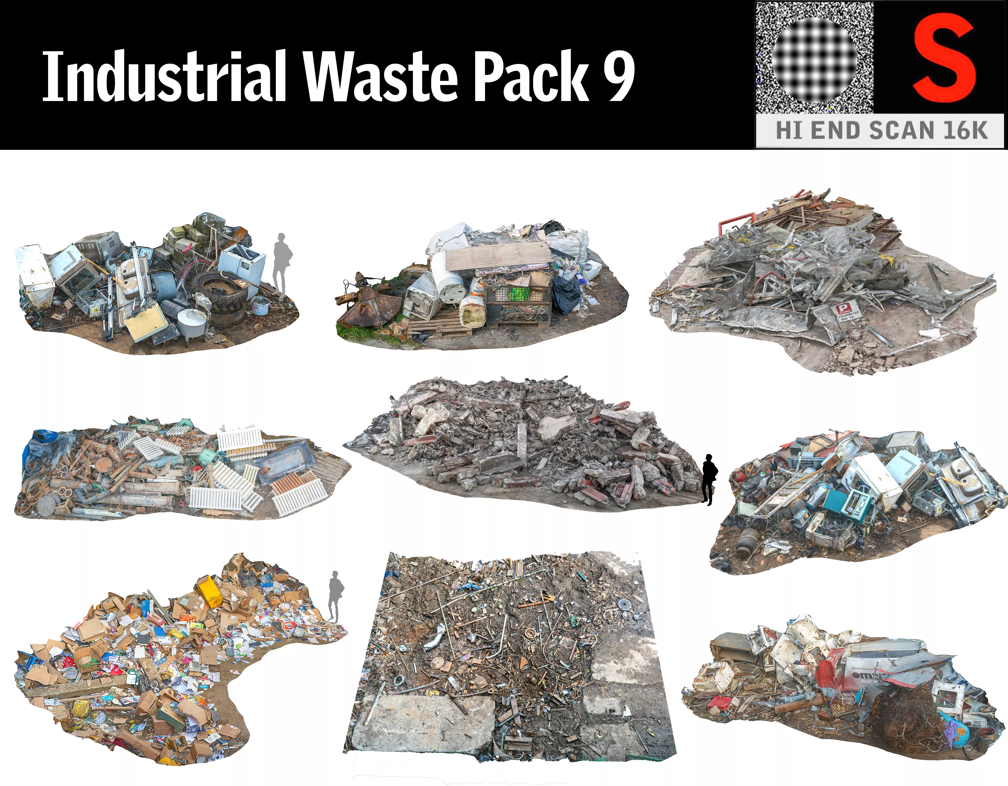 Industrial Wastes Pack 9 Low-poly 3D model