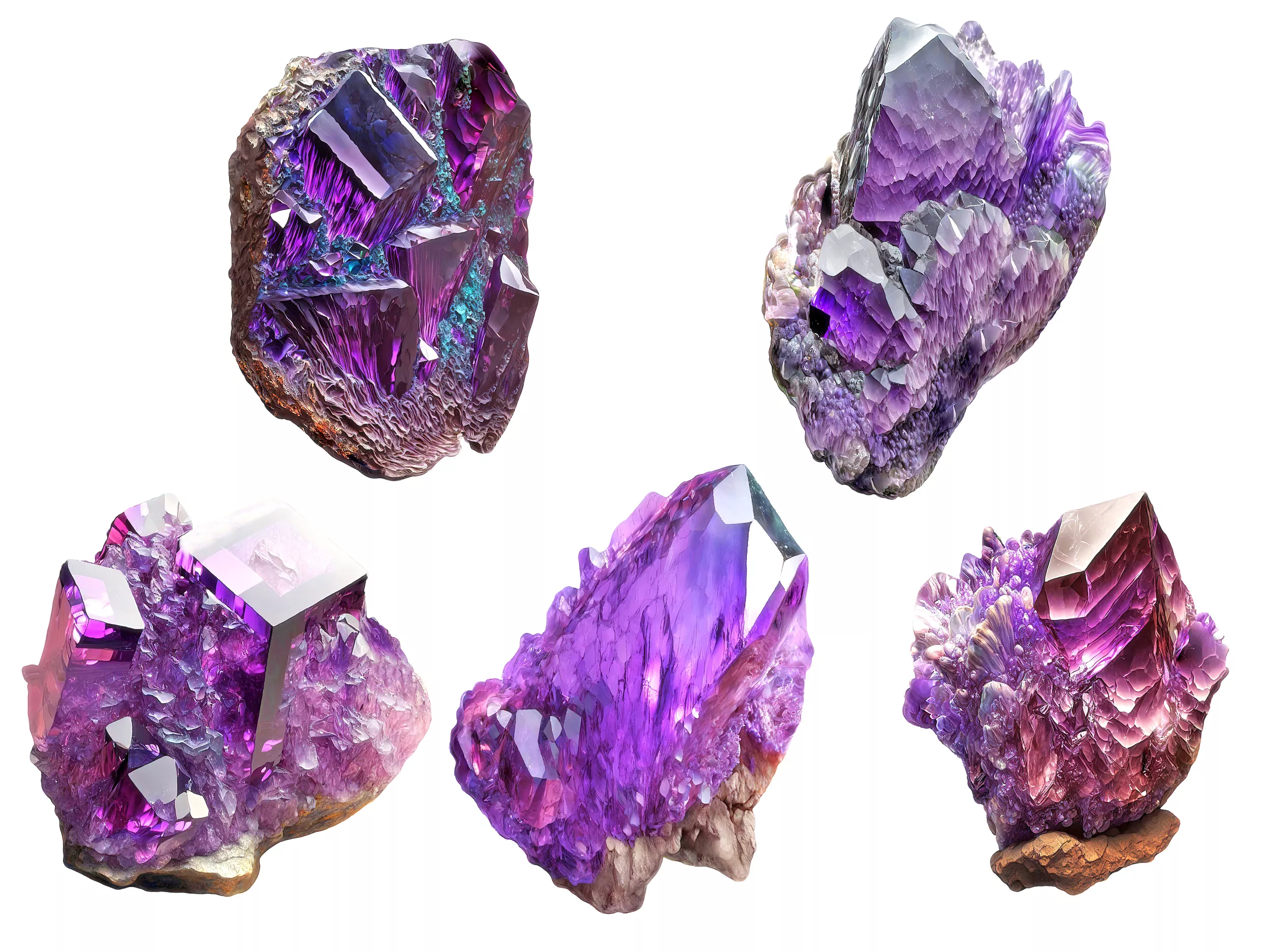 Magical Crystals Low-poly 3D model