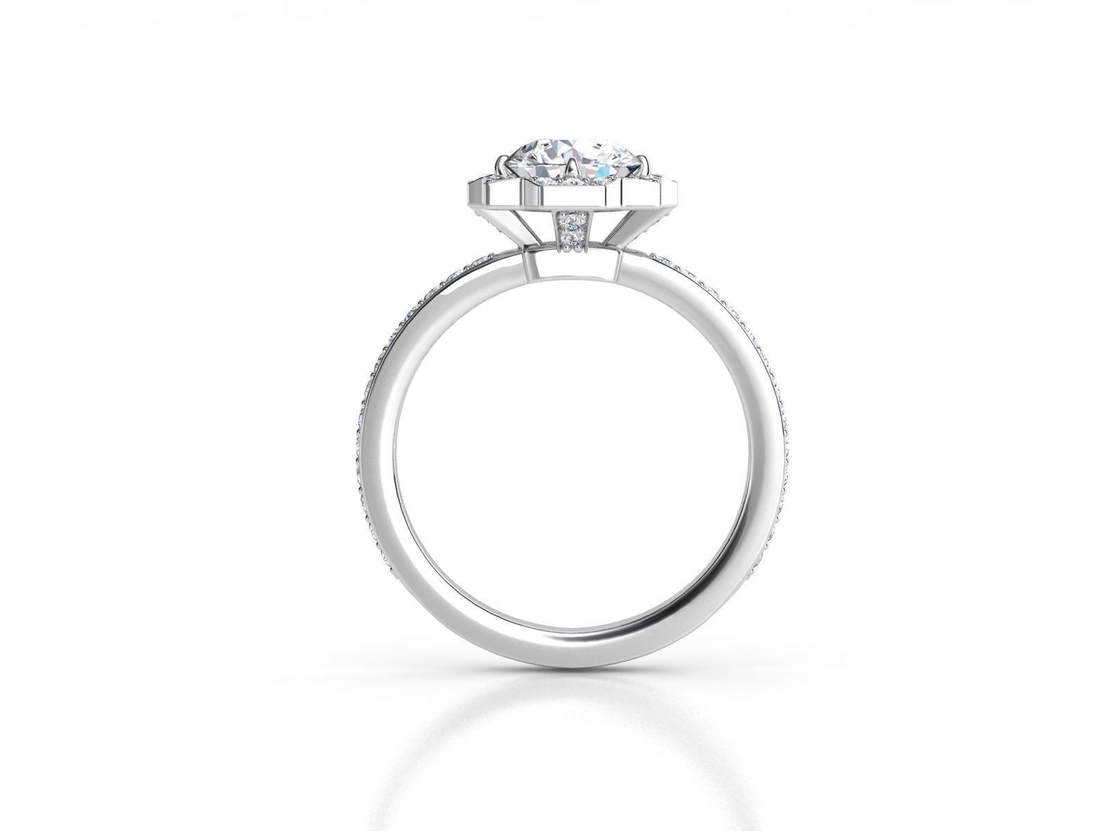 ZLR0163 halo diamond engagement ring 3D print model_1