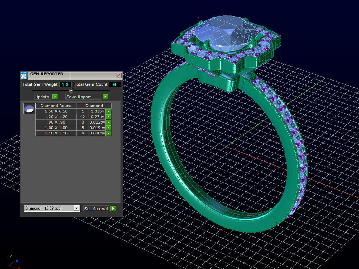 ZLR0163 halo diamond engagement ring 3D print model_5