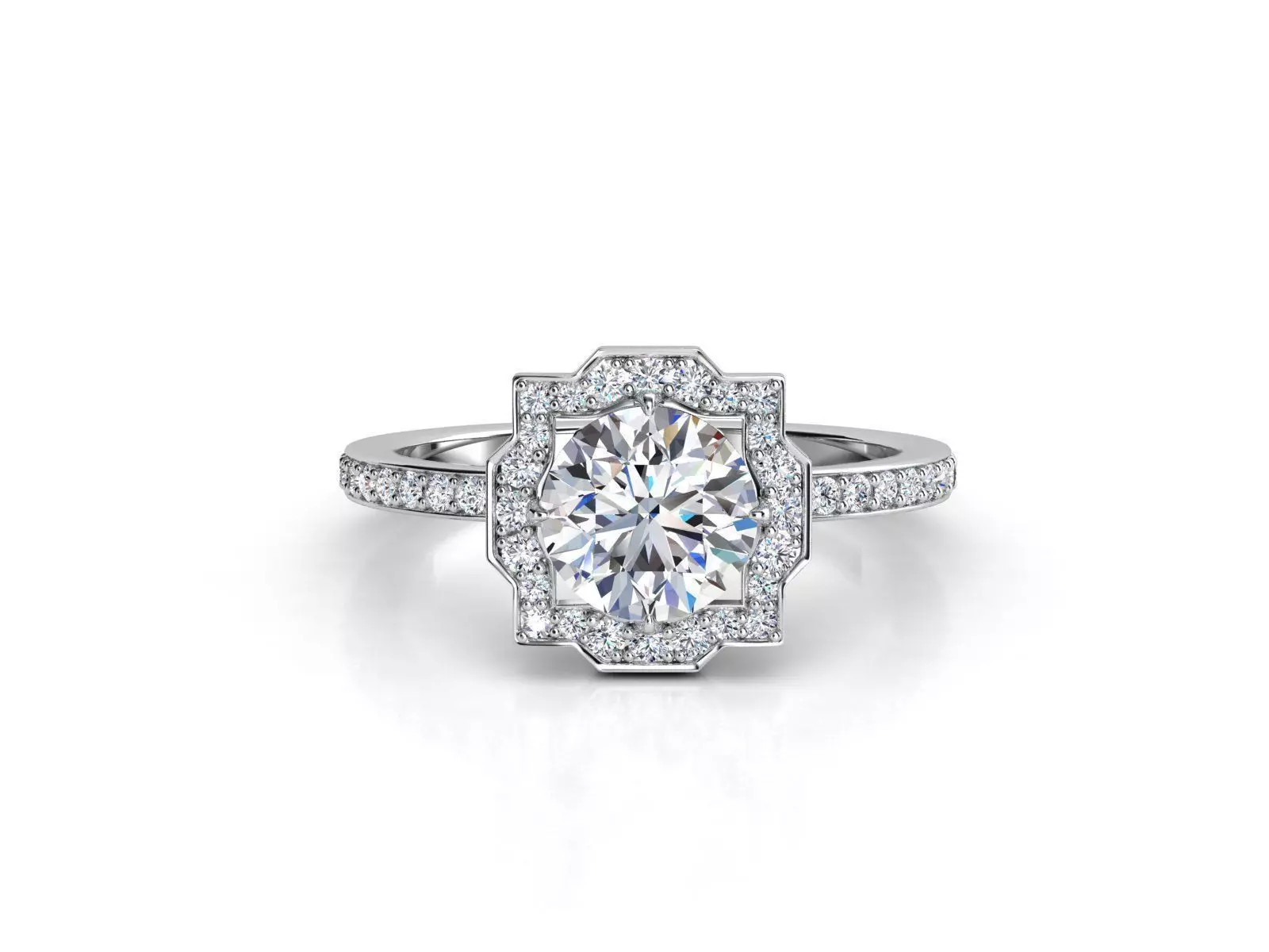 ZLR0163 halo diamond engagement ring 3D print model_0