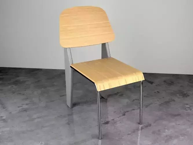 Chair made of wood and metal