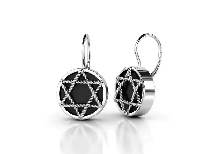 ZLE012 star of david earrings