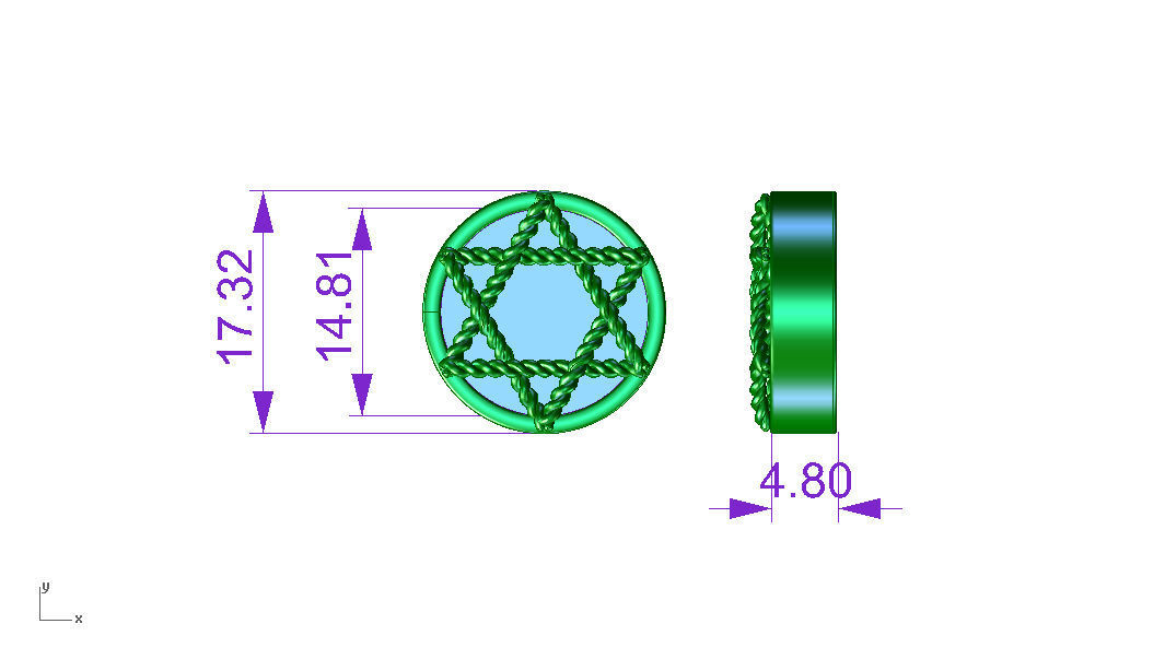 ZLE012 star of david earrings 3D print model_2