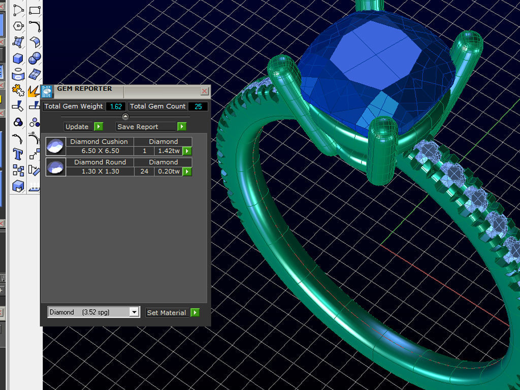 ZLR031 cushion cut diamond engagement ring 3D print model_3