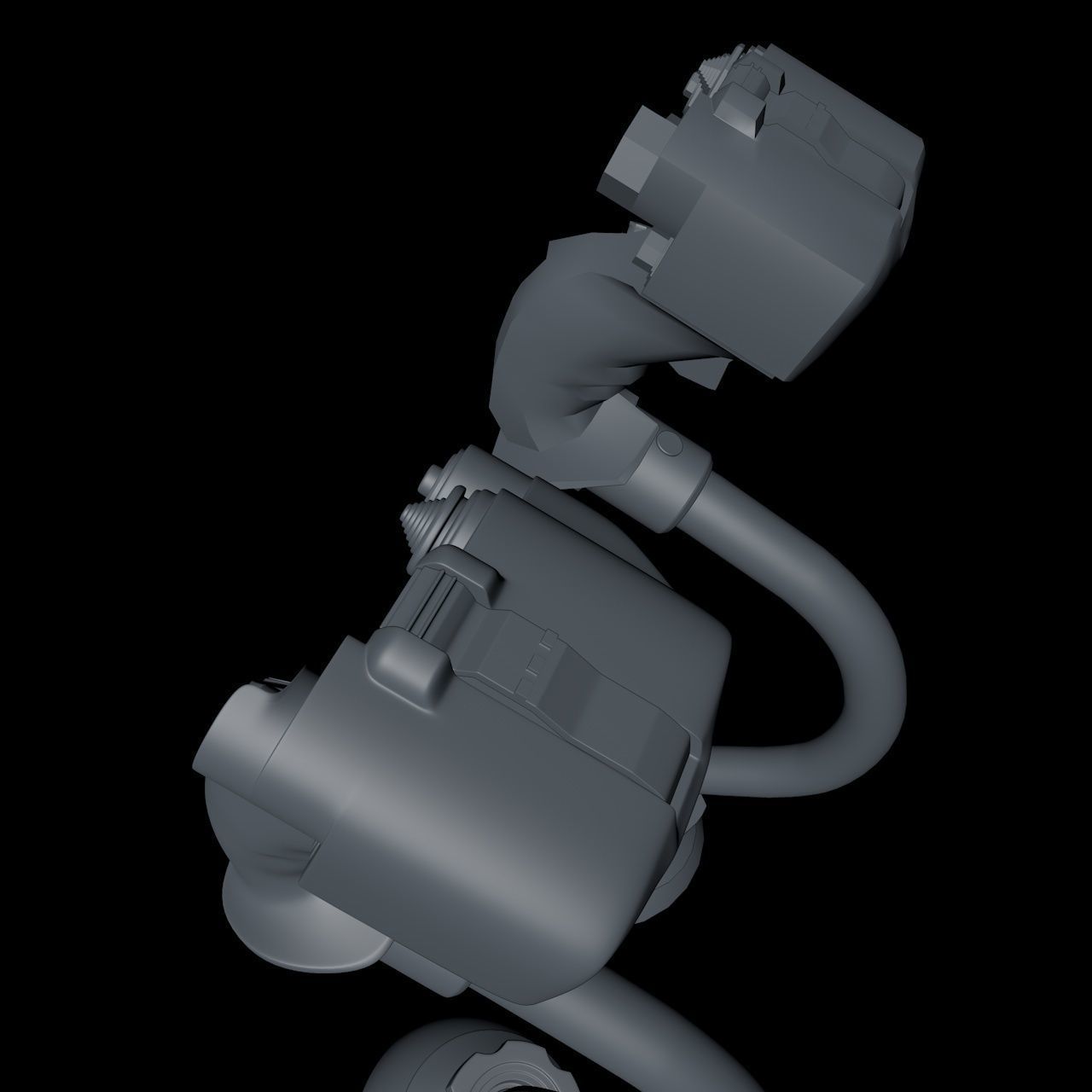 helicopter cloche Low-poly 3D model_4