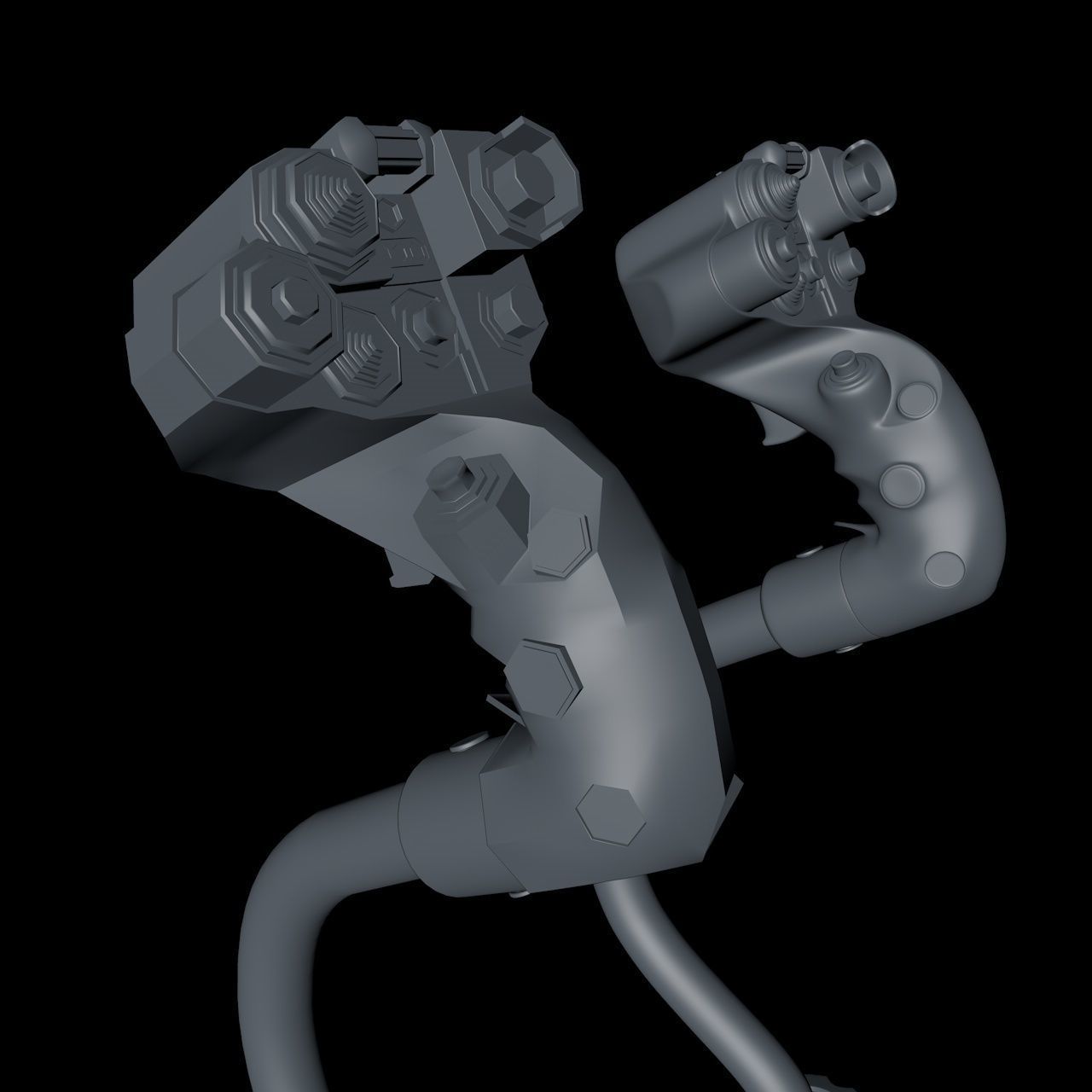 helicopter cloche Low-poly 3D model_2