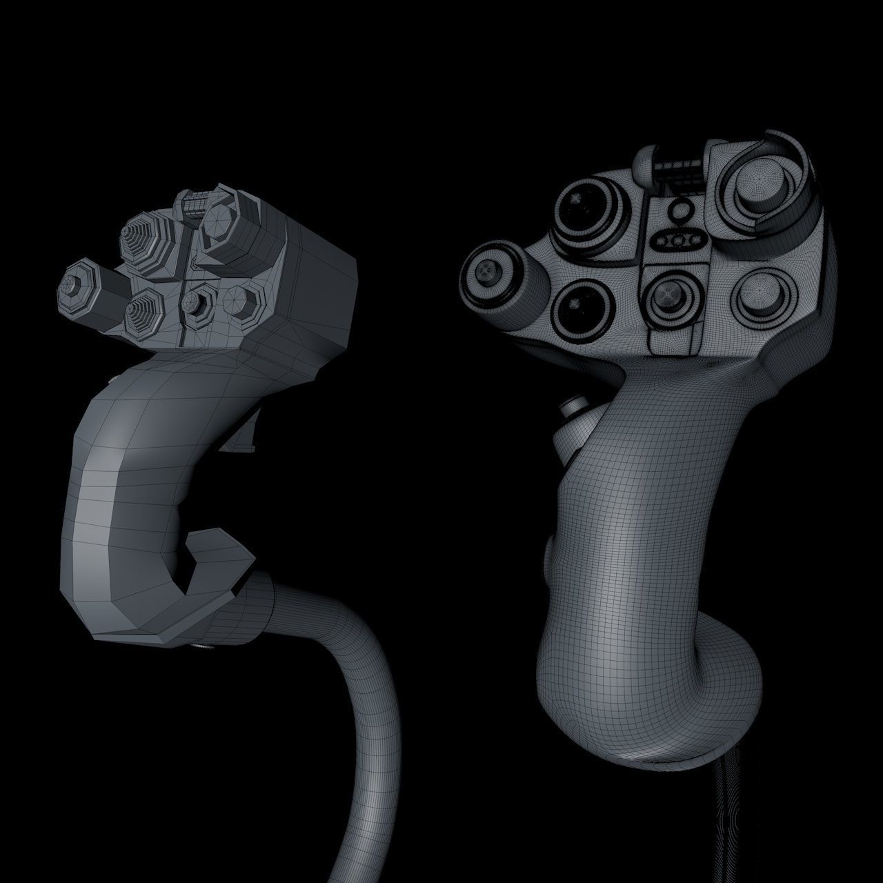 helicopter cloche Low-poly 3D model_1