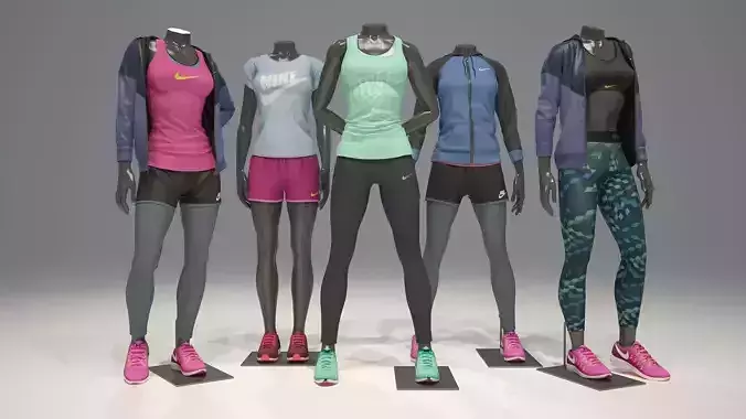 Woman mannequin Nike pack 1 3D model