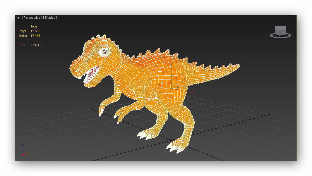 Cartoon T-Rex  Low-poly 3D model_6