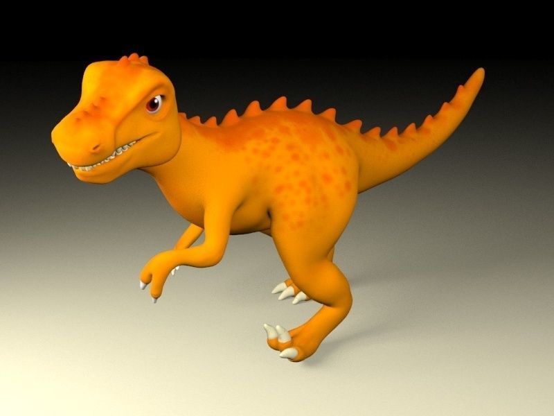 Cartoon T-Rex  Low-poly 3D model_4