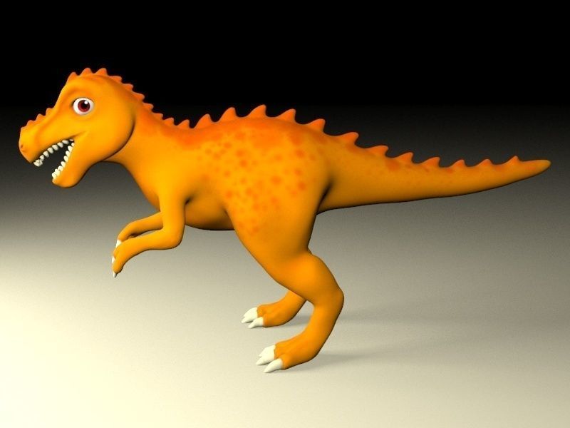 Cartoon T-Rex  Low-poly 3D model_2