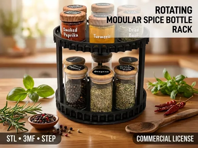 COMMERCIAL Rotating Modular Spice Bottle Rack