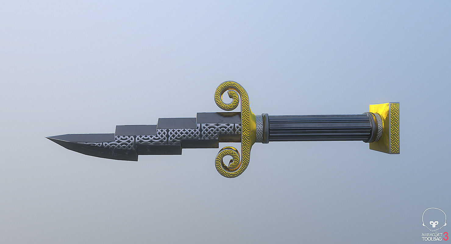 Zeus Dagger Low-Poly Low-poly 3D model_10
