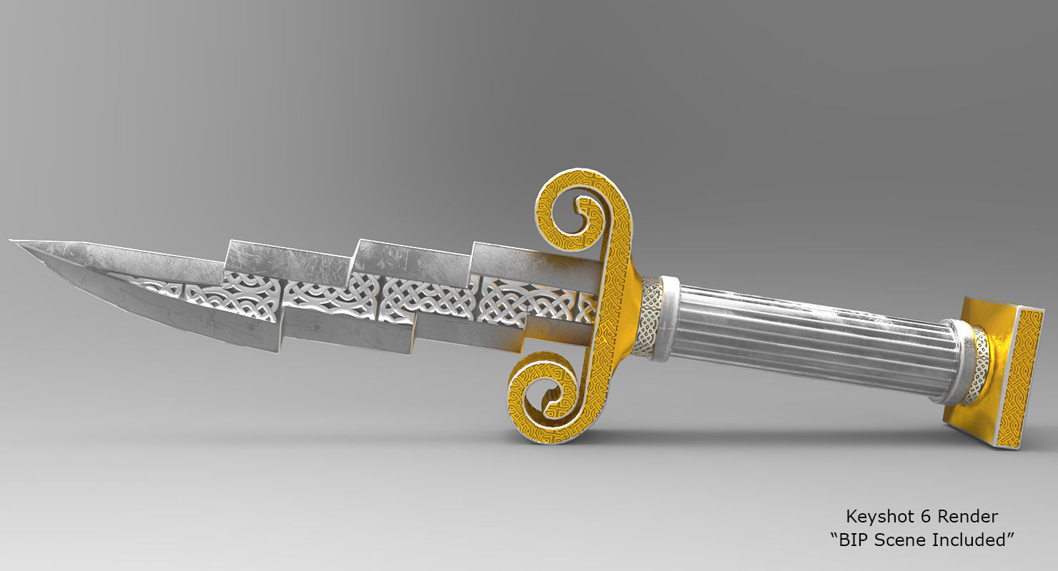 Zeus Dagger Low-Poly Low-poly 3D model_5