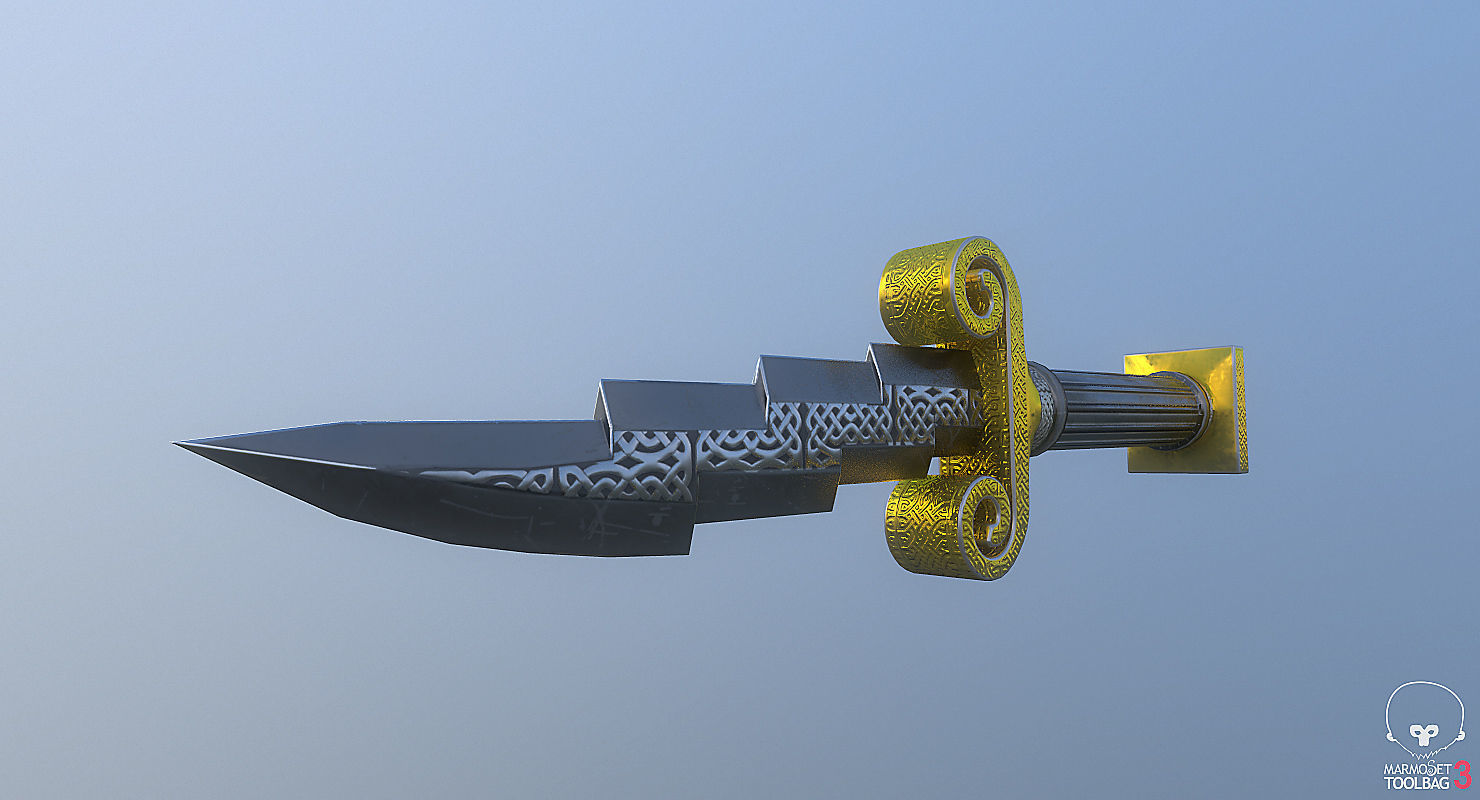 Zeus Dagger Low-Poly Low-poly 3D model_9