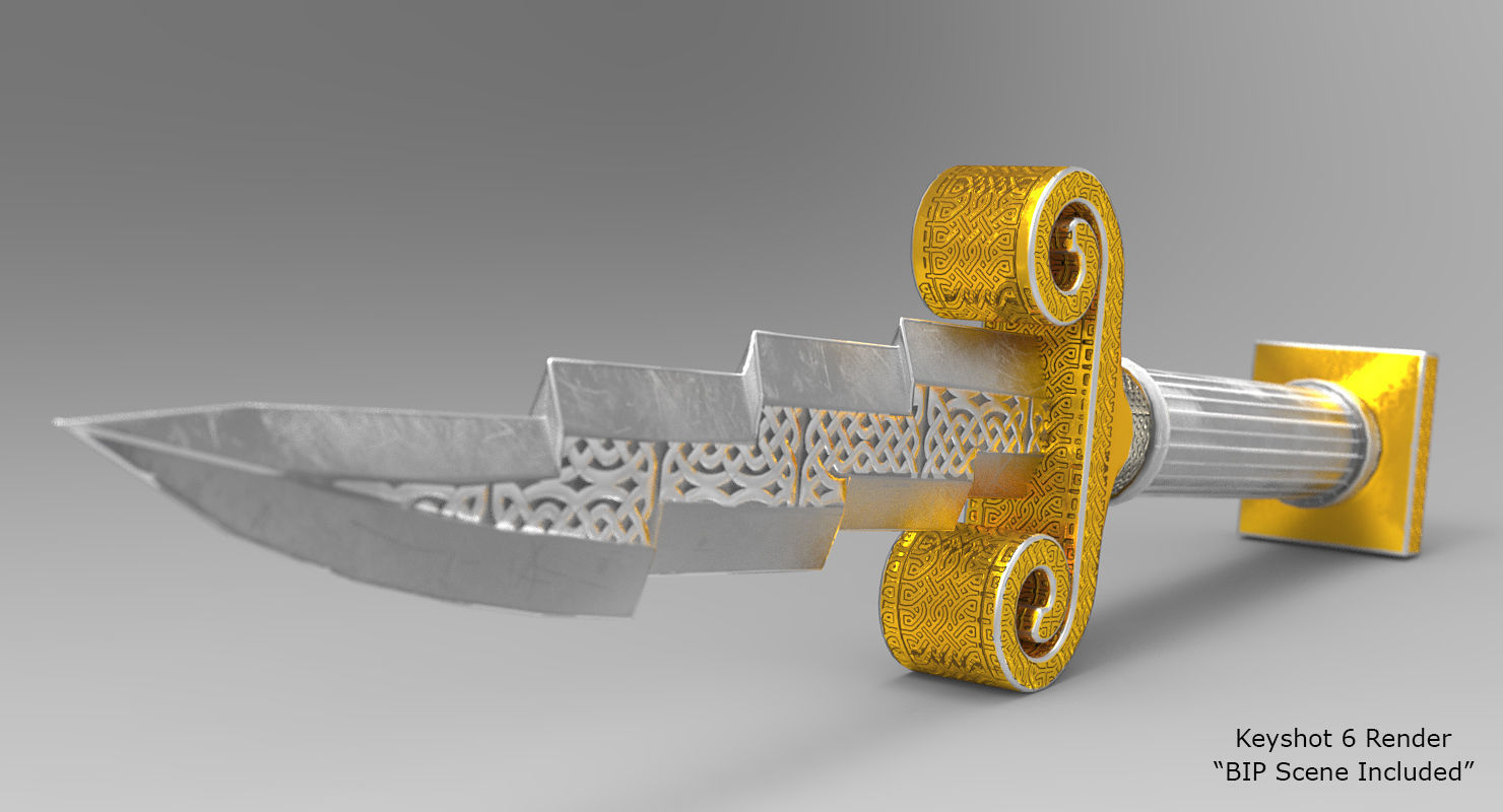 Zeus Dagger Low-Poly Low-poly 3D model_4