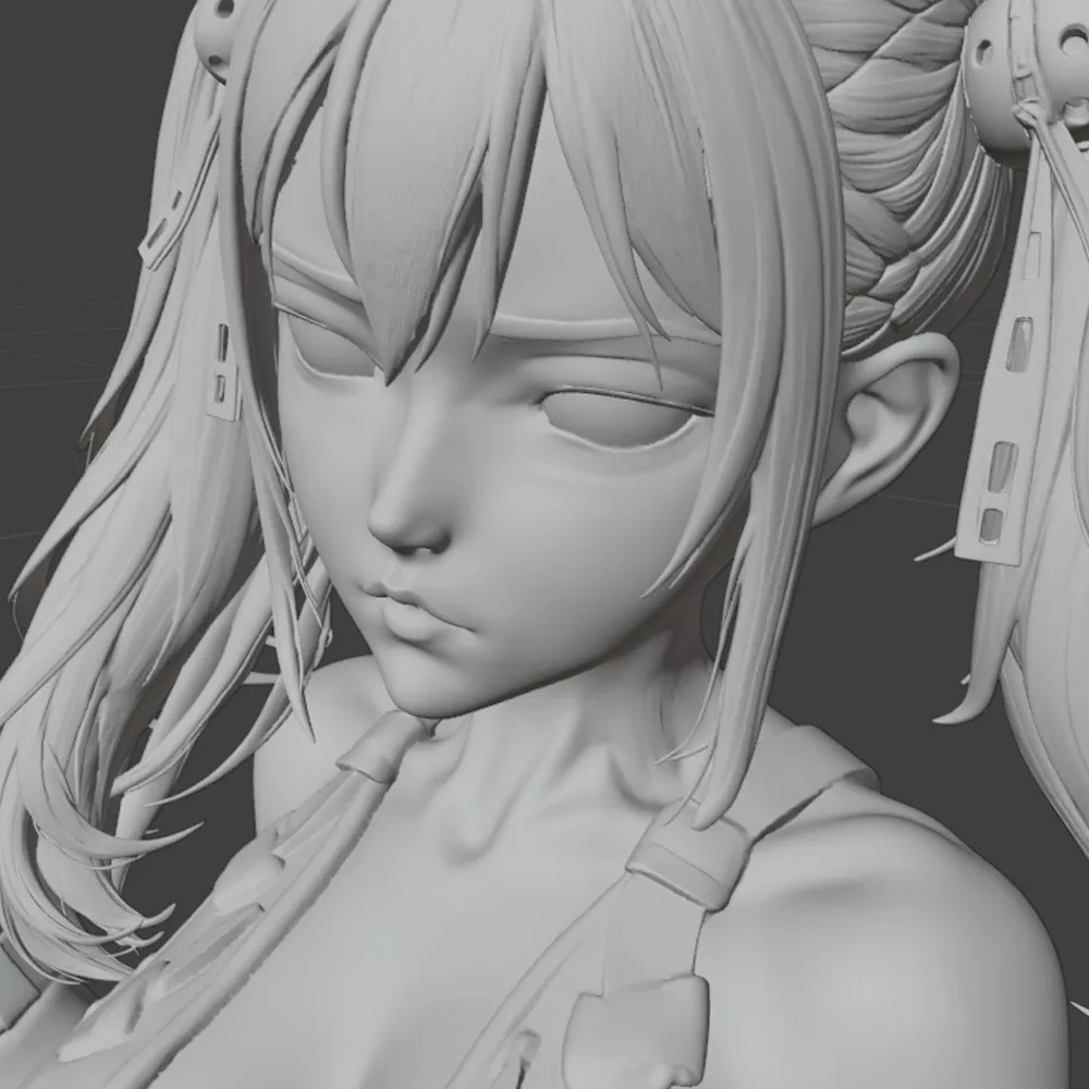 Cyberpunk Girl 3D Printable Figure 3D print model