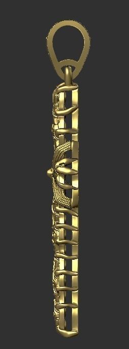 cross gold bottle with handle 3D print model_2