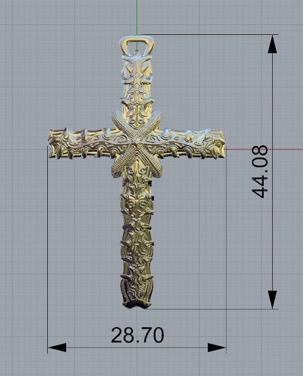 cross gold bottle with handle 3D print model_4