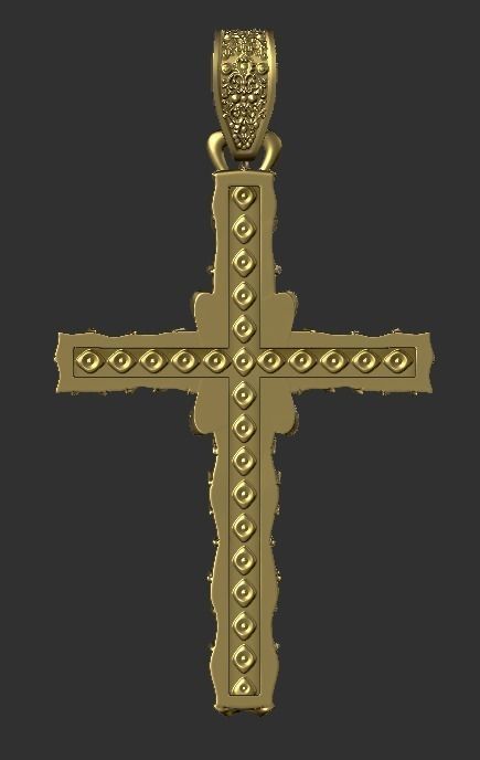 cross gold bottle with handle 3D print model_3