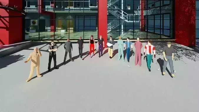 12 LOWPOLY people collection 2to4 