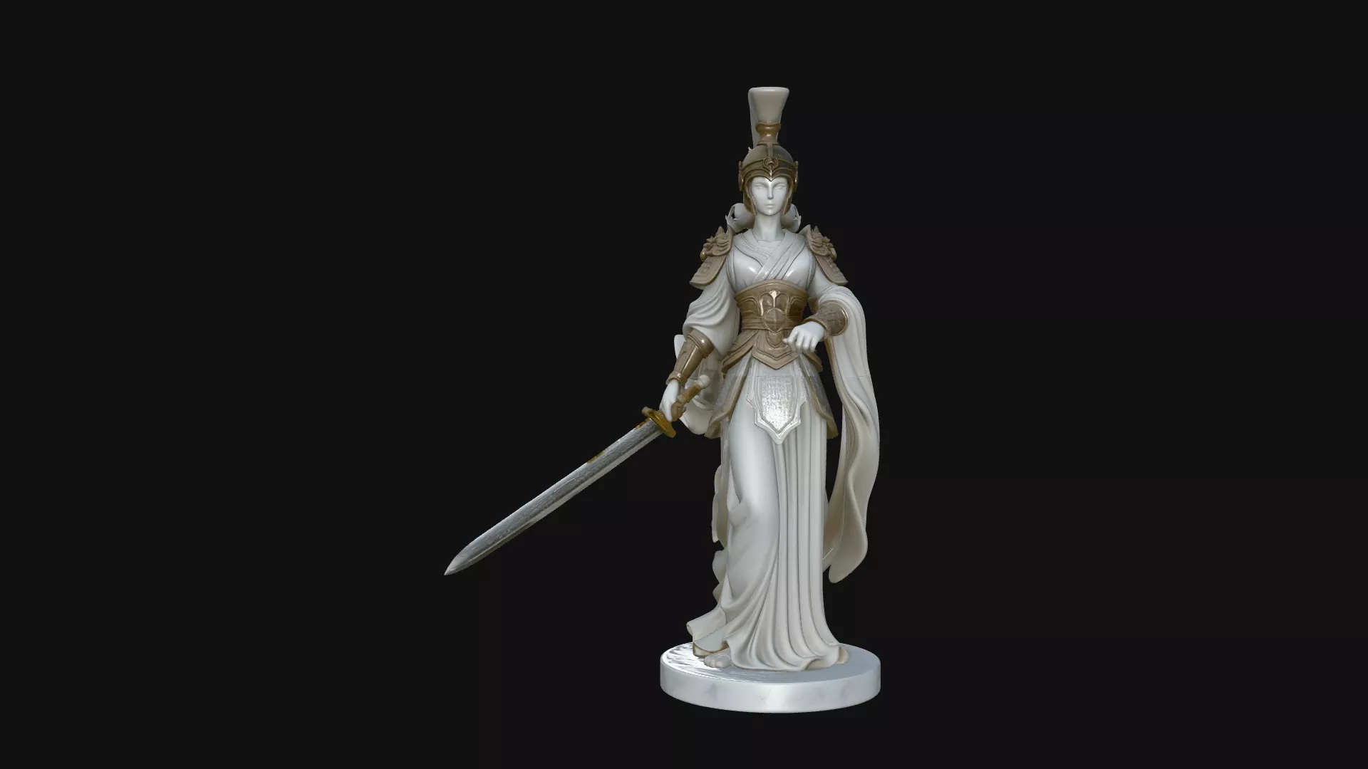 Armored Warrior Goddess Statue Design 1 - 3D Print Model 3D print model
