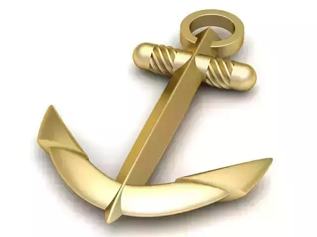 Pendant golden anchor