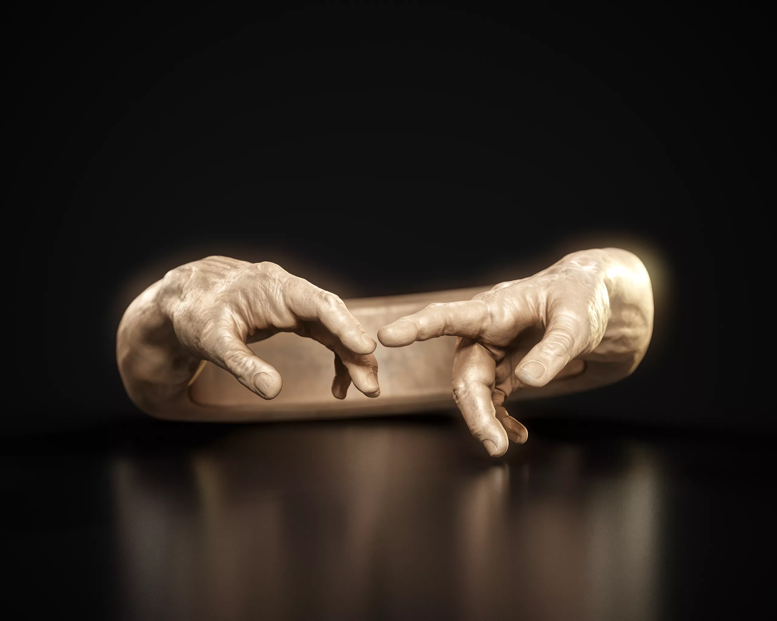 Creation of Adam Ring - Sistine Chapel Mural by Michelangelo 3D print model