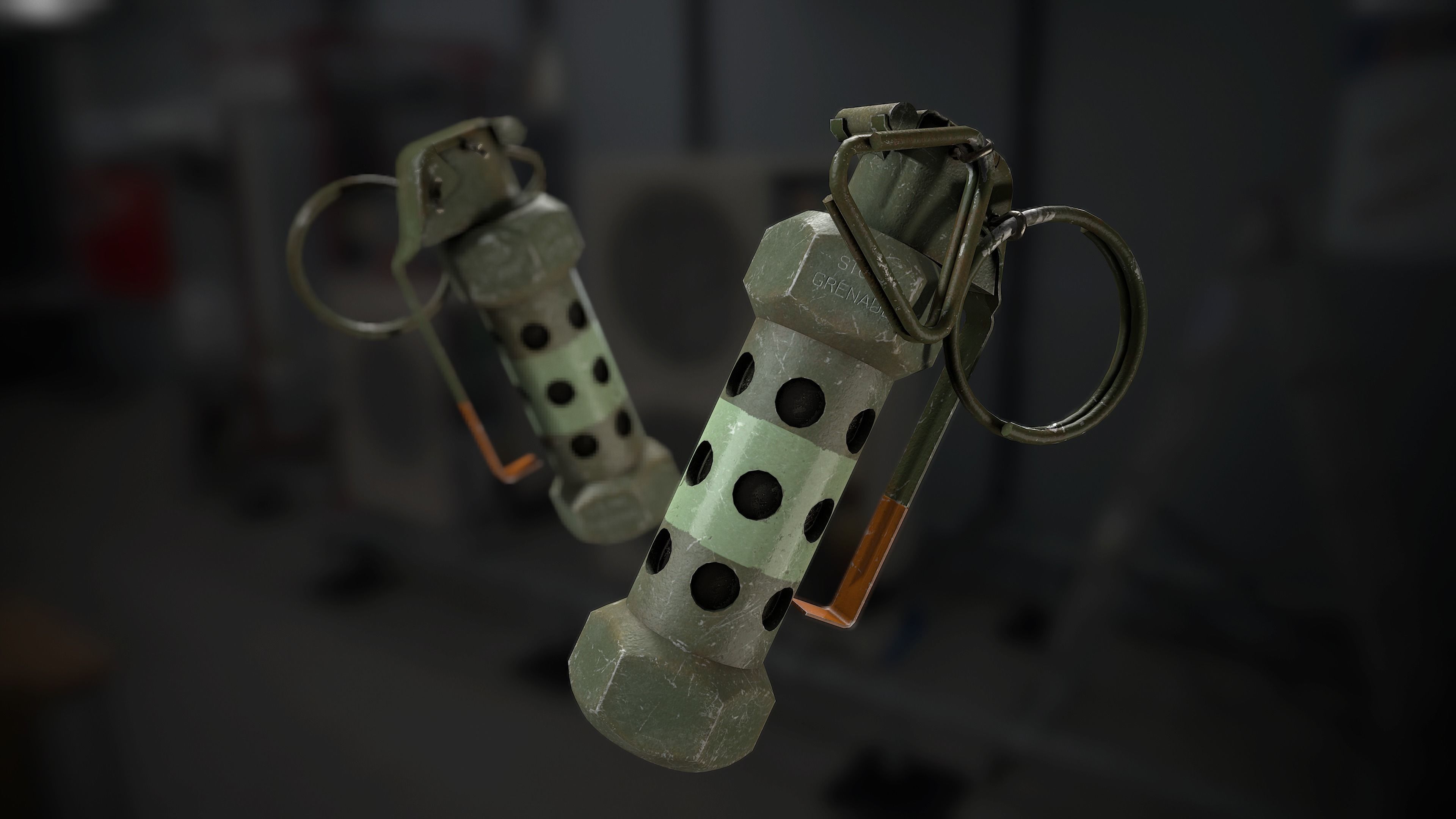 M84 Stun Grenade Low-poly 3D model_0