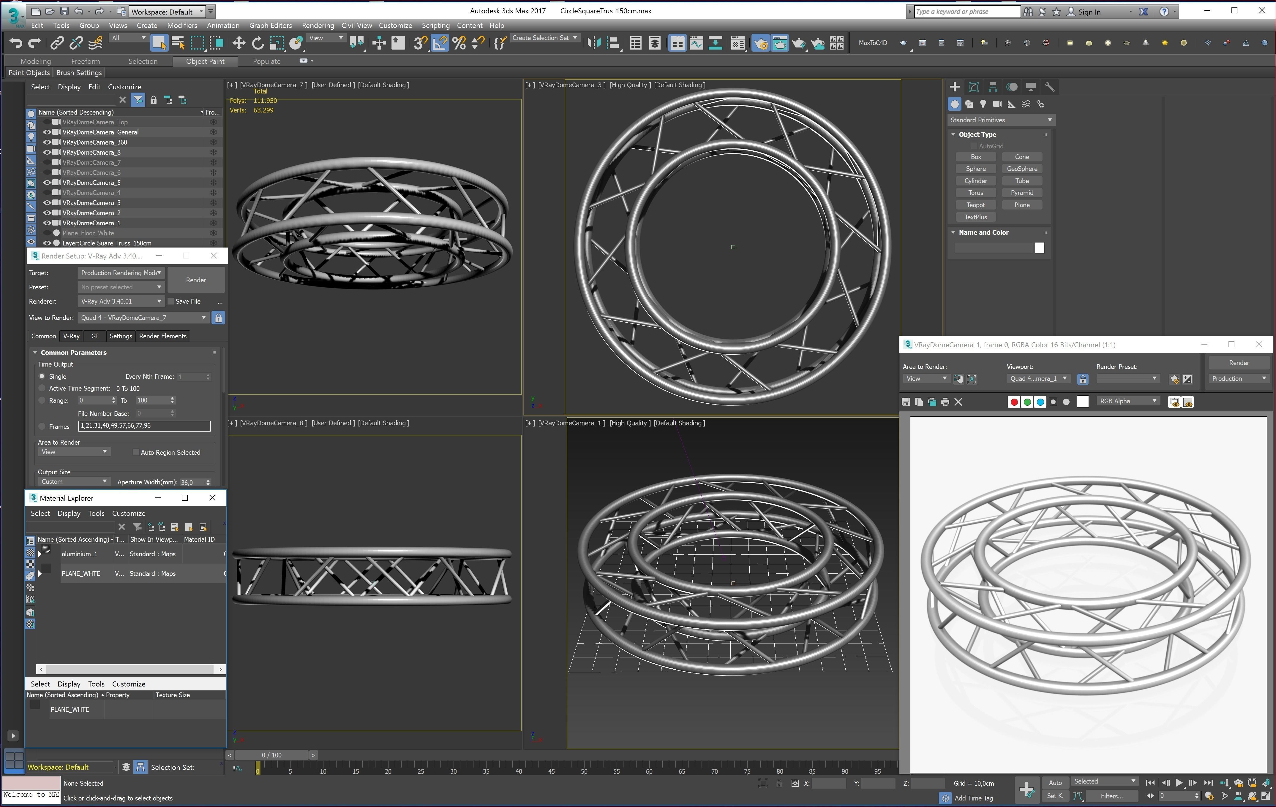 Circle Square Truss - Full diameter 150cm Free 3D model_10