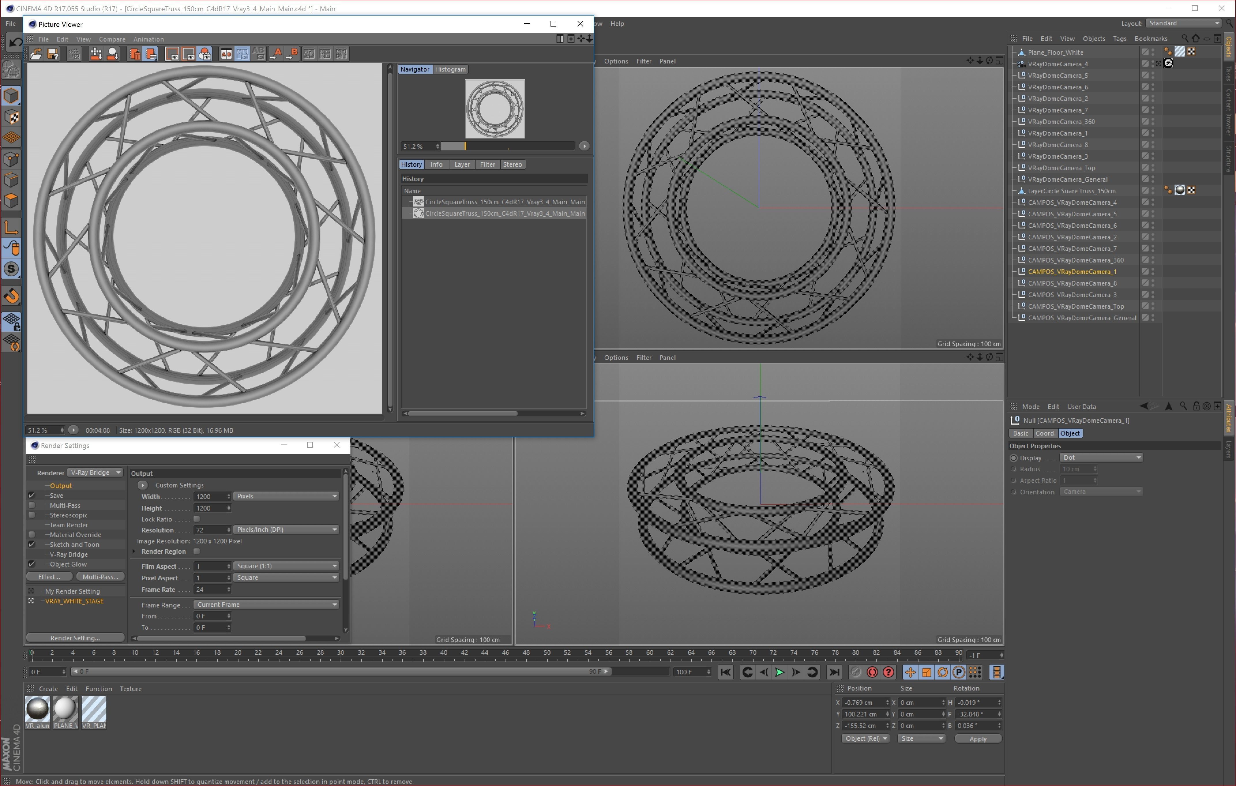 Circle Square Truss - Full diameter 150cm Free 3D model_12