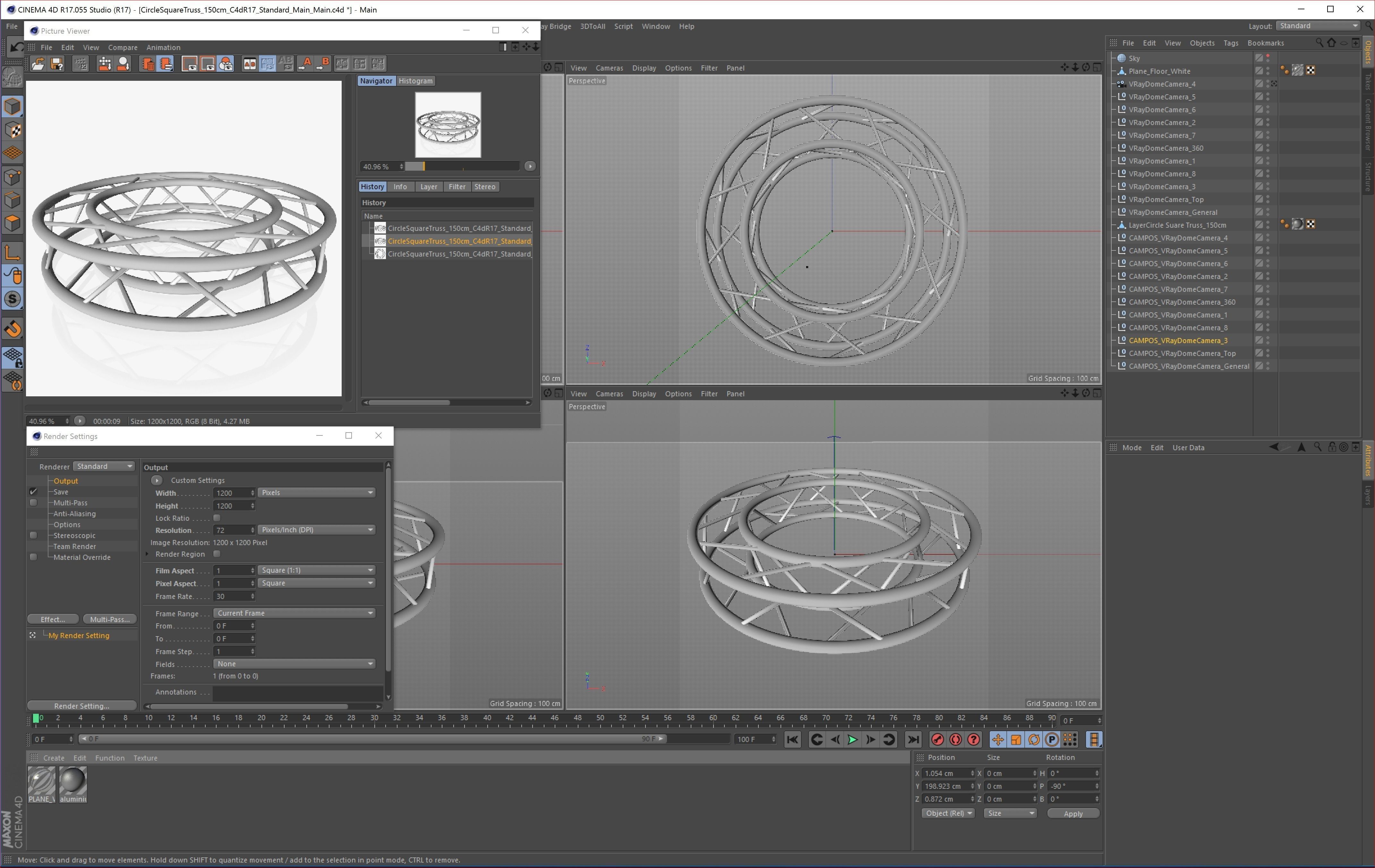 Circle Square Truss - Full diameter 150cm Free 3D model_11