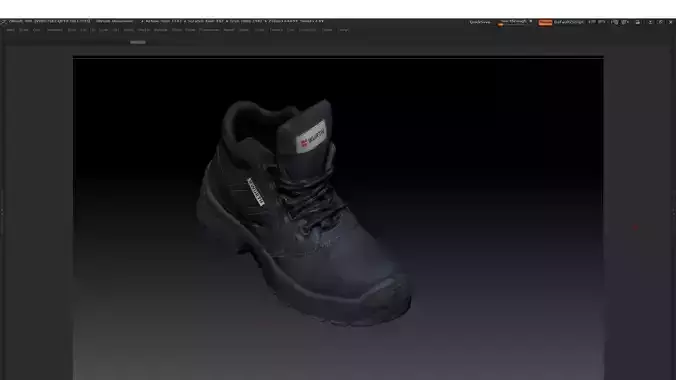 Boot 3D model work Low-poly 3D model