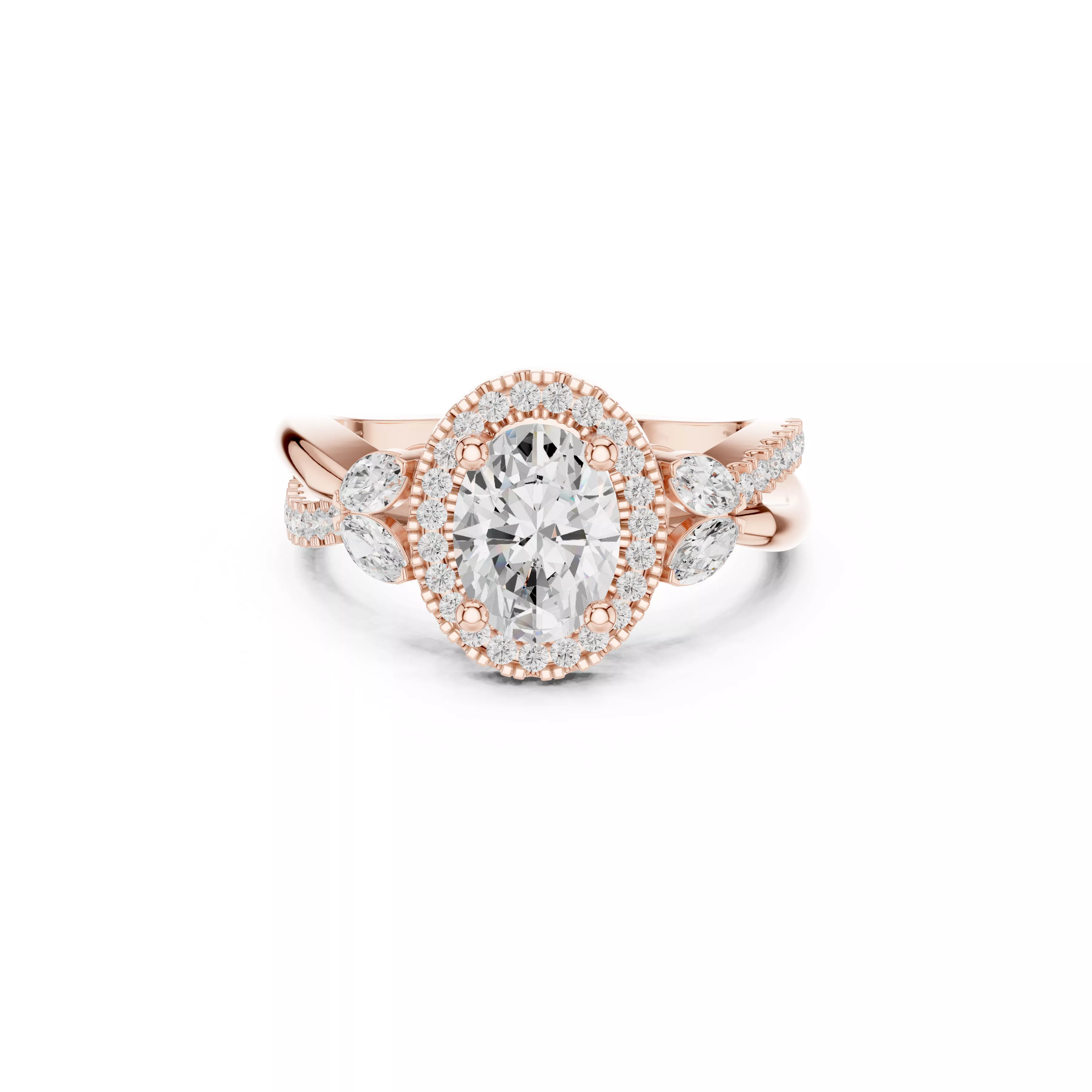Buy Diamond Ring CAD Engagement Wedding Jewelry STL 3DM R6188 3D print model